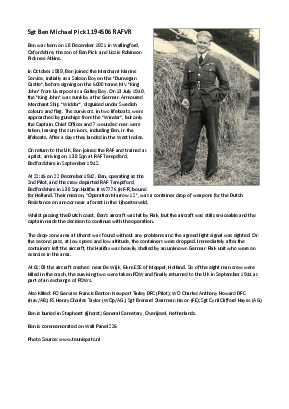A preview of a PDF biography for Pick, Ben Michael